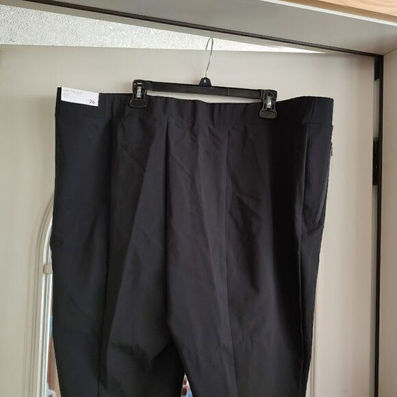 New Lane Bryant Black On The Go Pull On Mid Rise Boot Cut Pants Size Women's 26 - Picture 3 of 3